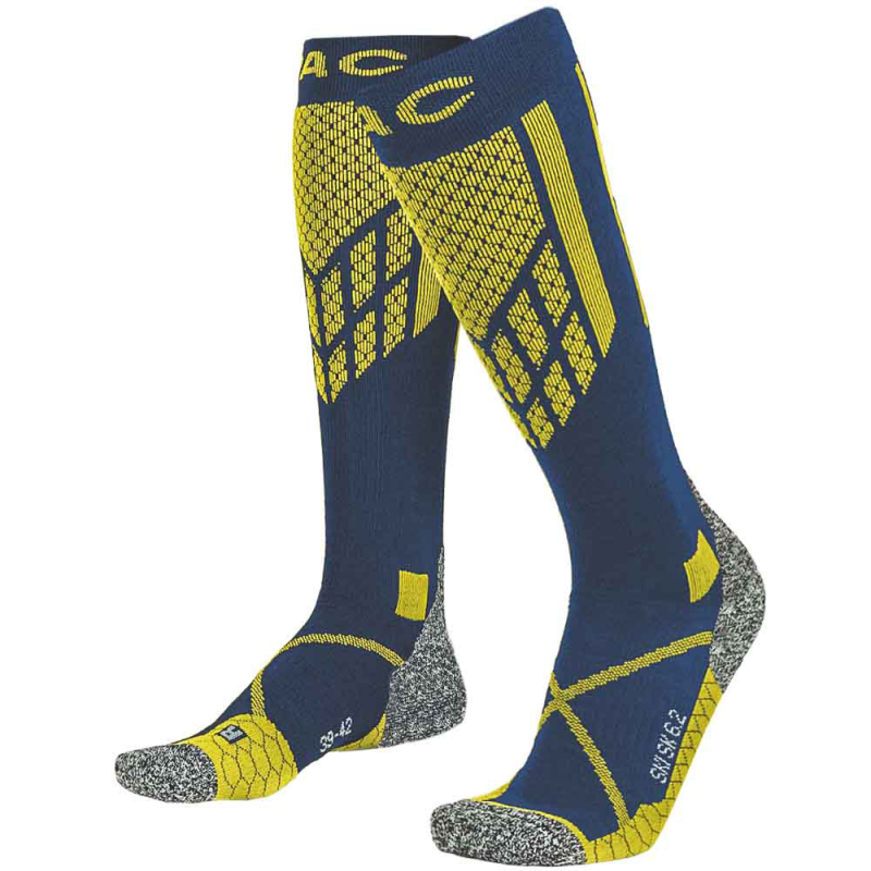P.A.C. SK 6.2 Merino Technical Pro - Kάλτσες Ski/Snowboard - Navy/Yellow