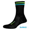P.A.C. SP 3.2 Sport Recycled Stripes 2xPack - Αθλητικές Κάλτσες - Black/Neon Stripes