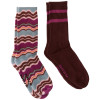 ROXY 2 Pack Flowy Stripe - Crew Socks for Women - Vivid Viola