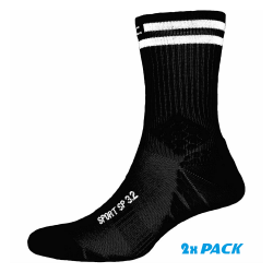 P.A.C. SP 3.2 Sport Recycled Stripes 2xPack - Sports Socks - Black