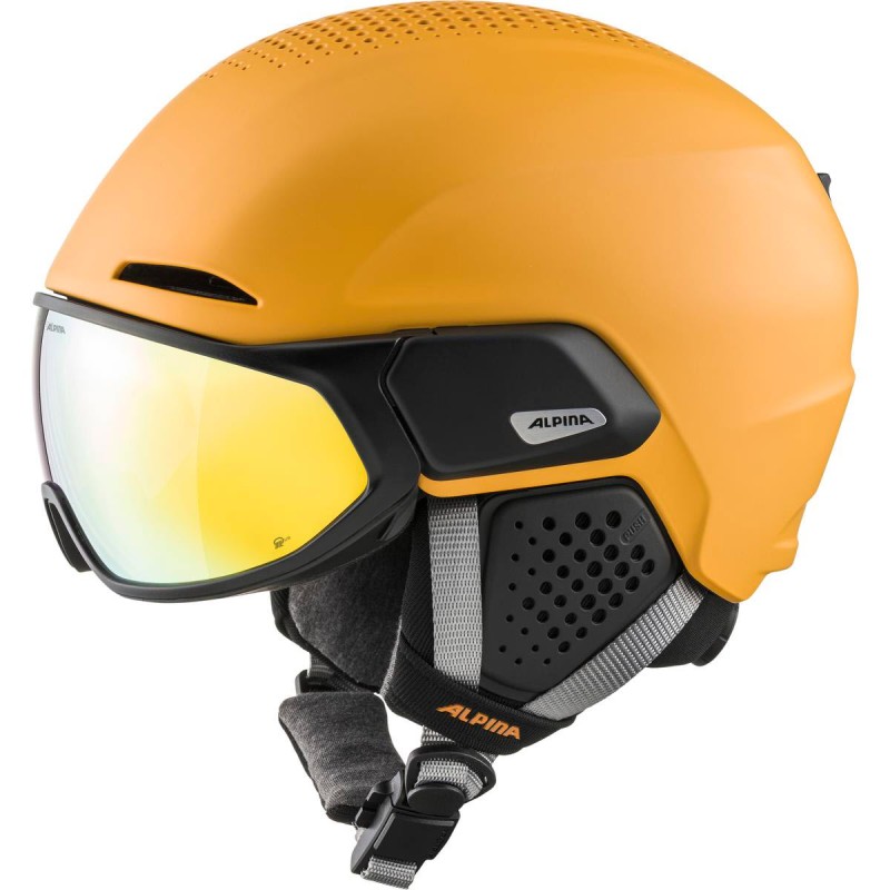 ALPINA Alto Hi-EPS + Visor Q-Lite - Ski/Snowboard Helmet - Burned Yellow Matt