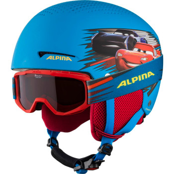 ALPINA Zupo Disney SET Helmet+goggle - Junior Ski/Snowboard Helmet - Cars matt