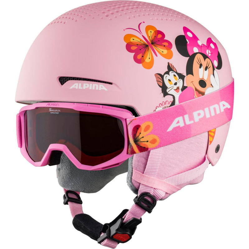 ALPINA Zupo Disney SET Helmet+goggle - Junior Ski/Snowboard Helmet - Minnie mouse matt