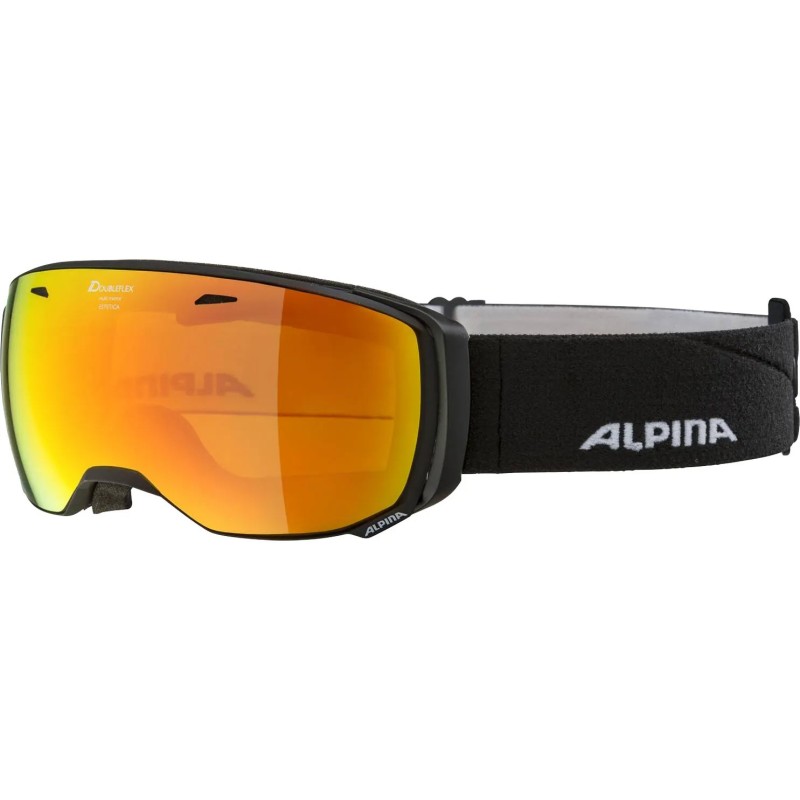 ALPINA ESTETICA Q-Lite Mirror - Ski/Snowboard goggle - Black mat/Red spherical