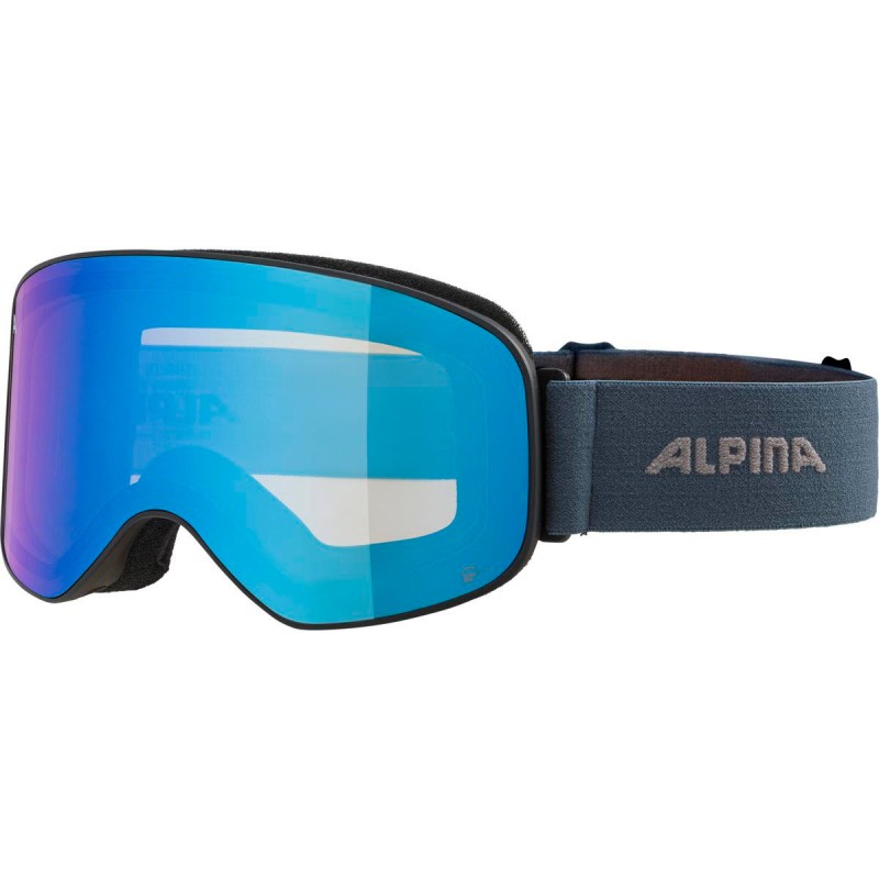 ALPINA Slope Quattroflex-Lite - Ski/Snowboard Goggle - Black Blue matt /Blue Mirror