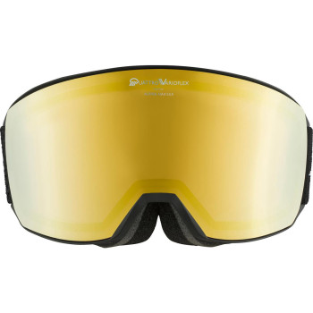ALPINA Nakiska QV Quattroflex/Varioflex - Ski/Snowboard Goggles - Black matt/Gold Mirror