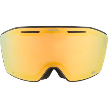 ALPINA Nendaz QV Quattroflex/Varioflex - Ski/Snowboard Goggles - Black Matt/Gold Mirror