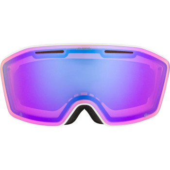 ALPINA Nendaz Quattroflex-Lite - Ski/Snowboard Goggle - White Lilac Mat/Lavendar mirror purple