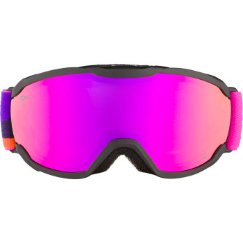 ALPINA PHEOS Junior Quattroflex-Lite Mirror - Kid's Ski/snowboard goggle - Black Pink matt/Pink mirror