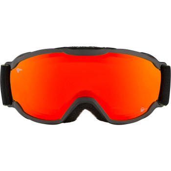 ALPINA PHEOS Junior Quattroflex-Lite Mirror - Kid's Ski/snowboard goggle - Black Yellow mat/Orange mirror