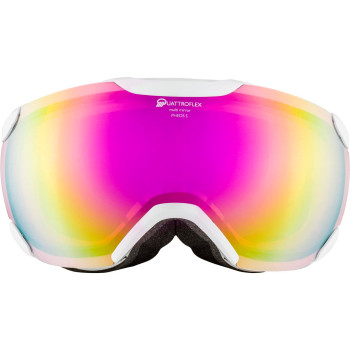 ALPINA PHEOS S Quattroflex Hybrid Mirror - Ski/Snowboard Goggles - White Gloss/Pink spherical