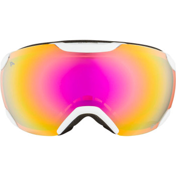 ALPINA Pheos S Q-LITE - Ski/Snowboard Goggle - White Lilac Matt /Mirror Rose Spherical