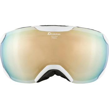 ALPINA Pheos S Q-LITE - Ski/Snowboard Goggle - White Matt /Mirror Orange Spherical