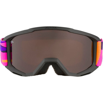 ALPINA PINEY Singleflex Hicon - Kid's snow google - Black Pink matt/Orange 
