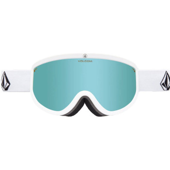Volcom Footprints Goggle + (Bonus Lens - Dark Grey) - Ski/Snowboard Goggles - White Stone mat/Ice Chrome