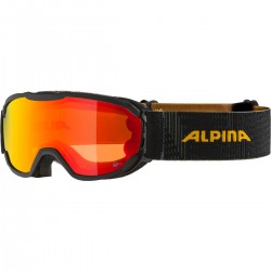 ALPINA PHEOS Junior Quattroflex-Lite Mirror - Παιδική Μάσκα Ski/snowboard - Black Yellow mat/Orange mirror