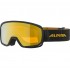 ALPINA  Scarabeo S Q-Lite Mirror - Ski/Snowboard Goggles - Black Yellow matt/Gold Cylindrical