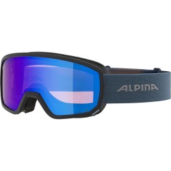 ALPINA  Scarabeo S Q-Lite Mirror - Μάσκα Ski/Snowboard - Black Dirtblue matt/Blue Cylindrical