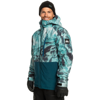 QUIKSILVER Mission Printed Block Insulated - Men's Snow Jacket - Resin Tint Majolica Blue