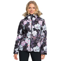 ROXY Jet Ski Insulated - Women's Snow Jacket - True Black Blurry Flower 