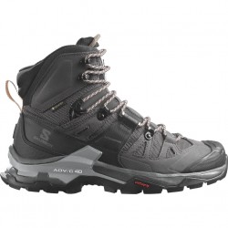 SALOMON Quest 4 Gore-tex - Γυναικεία Δερμάτινα μποτάκια πεζοπορίας - Magnet/Black/Sun Kiss