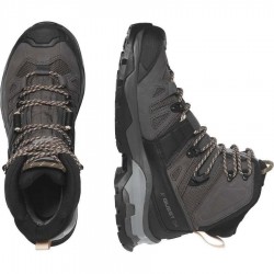 SALOMON Quest 4 Gore-tex - Γυναικεία Δερμάτινα μποτάκια πεζοπορίας - Magnet/Black/Sun Kiss