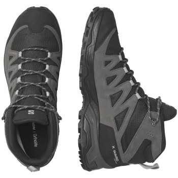 SALOMON  X Ward Leather Mid GTX - Ανδρικά μποτάκια πεζοπορίας - Phantom/Black/Magnet SALOMON  X Ward Leather Mid GTX - Ανδρικά μποτάκια πεζοπορίας - Phantom/Black/Magnet