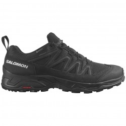 SALOMON  X Ward Leather GTX - Ανδρικά δερμάτινα παπούτσια πεζοπορίας - Black/Black/Black