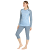 ZIENER Jesina Lady - Women's Underlayer Set - Blue Stripe Print/Frozen Blue