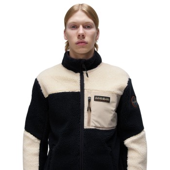 NAPAPIJRI Yupik Full-Zip 3 - Ανδρική ζακέτα φλίς - Black Natural Beige