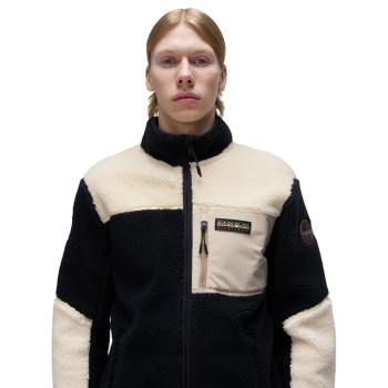 NAPAPIJRI Yupik Full-Zip 3 - Ανδρική ζακέτα φλίς - Black Natural Beige