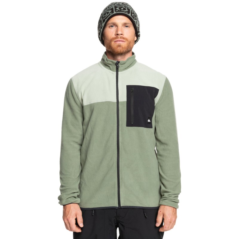 Quiksilver Aker - Zip-Up Technical Fleece for Men - Sea Spray