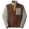 THE NORTH FACE Men's Yumiori 1/4 Zip Fleece - Smokey Brown/Clay Grey/-Summit Gold