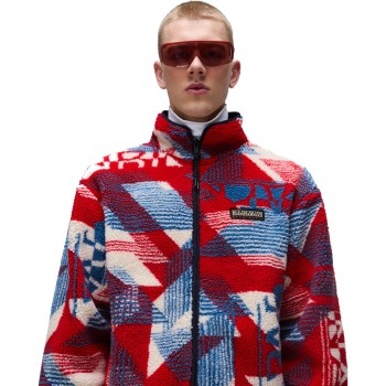 NAPAPIJRI Argient Full-Zip Fleece - Ανδρική fleece ζακέτα - Geometric Red NAPAPIJRI Argient Full-Zip Fleece - Ανδρική fleece ζακέτα - Geometric Red