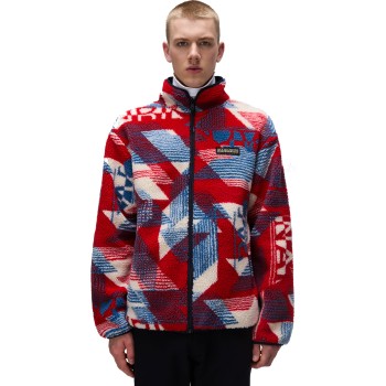 NAPAPIJRI Argient Full-Zip Fleece - Ανδρική fleece ζακέτα - Geometric Red NAPAPIJRI Argient Full-Zip Fleece - Ανδρική fleece ζακέτα - Geometric Red