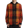 DC Ruckus - Hooded Long Sleeve Flannel Shirt - Black/Ar.Spice/Chipmunk Plaid