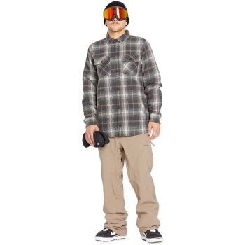 Volcom Insulated Riding Flannel Jacket - Men's Flannel Shirt - Stone