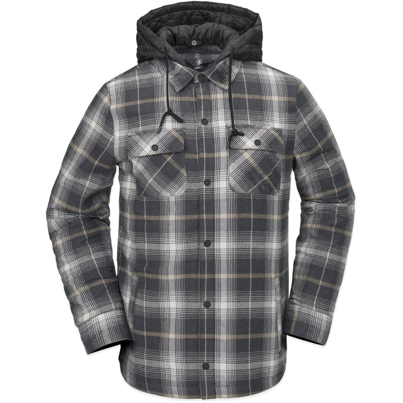 Volcom Insulated Riding Flannel Jacket - Men's Flannel Shirt - Stone