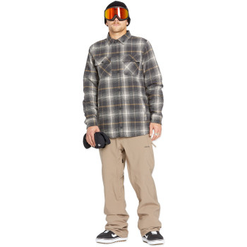Volcom Insulated Riding Flannel Jacket - Men's Flannel Shirt - Stone