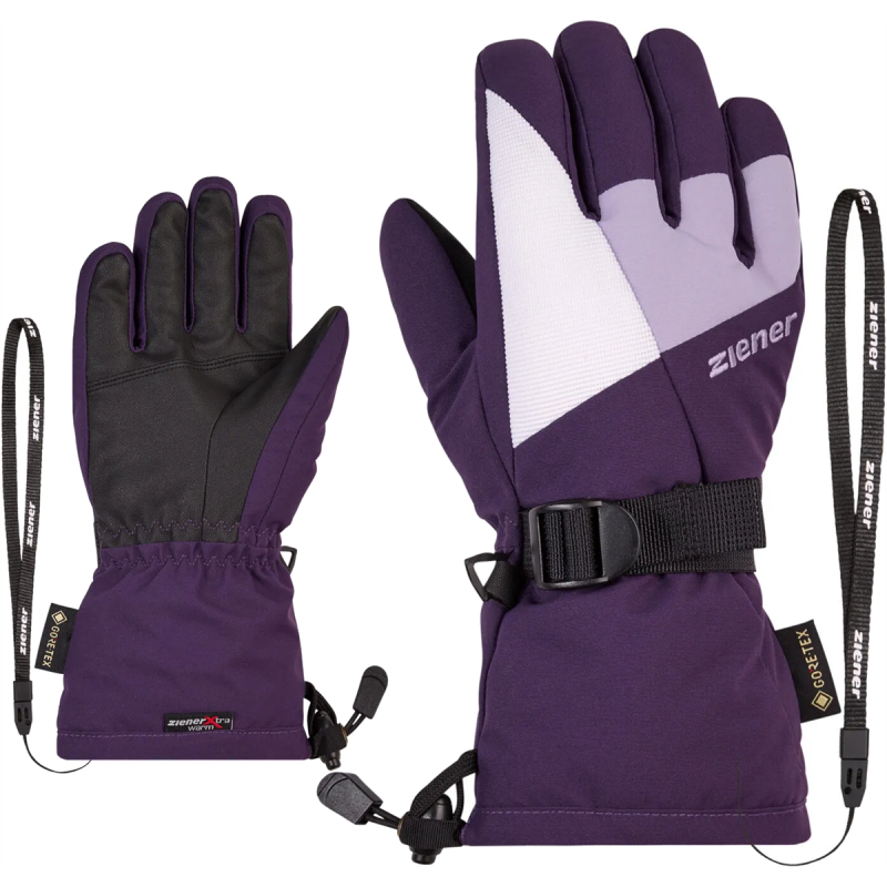 ZIENER LANI GTX - Junior Gore-tex Ski Gloves - Dark Violet