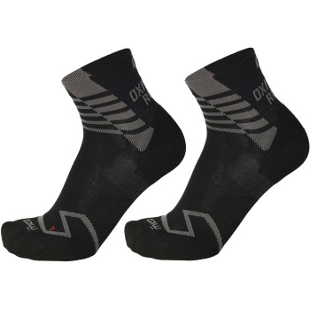 MICO 1280 Light Weight Oxi-Jet Compression Run Ankle socks - Black