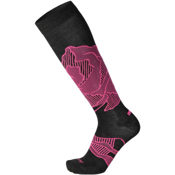MICO 240 Light Weight Warm Control - ski socks - Anthracite Pink melange
