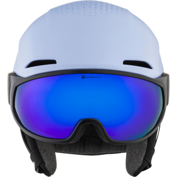 ALPINA Alto Hi-EPS + Visor Q-Lite - Ski/Snowboard Helmet - Lilac Black matt/Blue Mirror