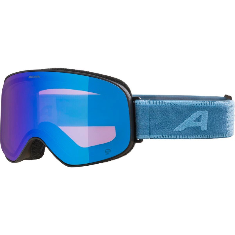 ALPINA Slope Q quattroflex - Ski/Snowboard Goggle - Black Blue matt /Blue mirror