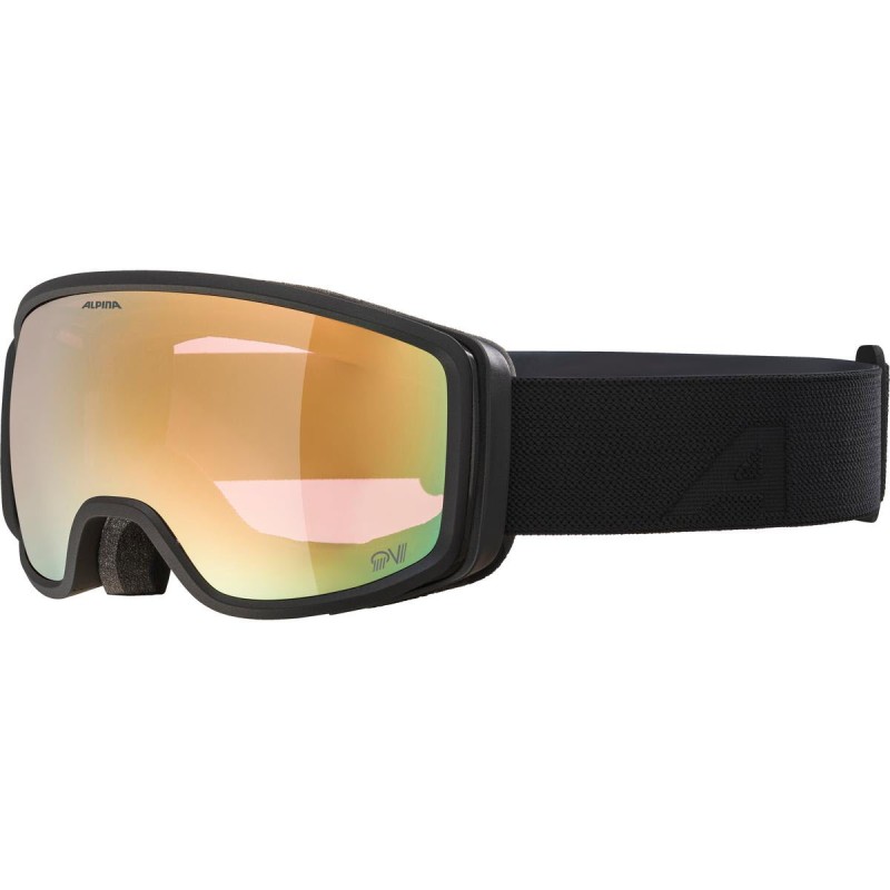 ALPINA Bivio QV Quattroflex/Varioflex - Μάσκα Ski/Snowboard - Black mat /Gold mirror