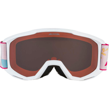 ALPINA PINEY Singleflex Hicon - Παιδική Mάσκα ski - White Flower matt/Orange