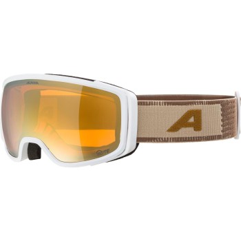 ALPINA Bivio Q-Lite - Μάσκα Ski/Snowboard - White Earth matt/Gold mirror