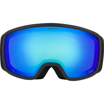 ALPINA Bivio Q-Lite - Μάσκα Ski/Snowboard - Black Oil matt /blue mirror