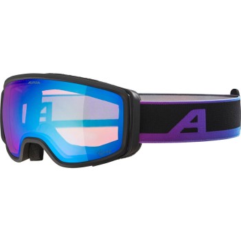 ALPINA Bivio Q-Lite - Μάσκα Ski/Snowboard - Black Oil matt /blue mirror