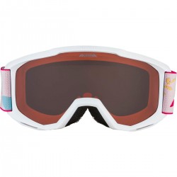 ALPINA PINEY Singleflex Hicon - Παιδική Mάσκα ski - White Flower matt/Orange